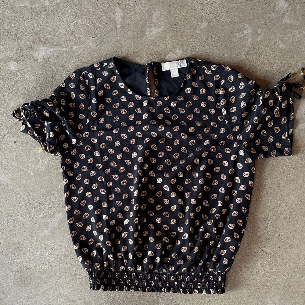MICHAEL Michael Kors Black Top with Gold Accents
